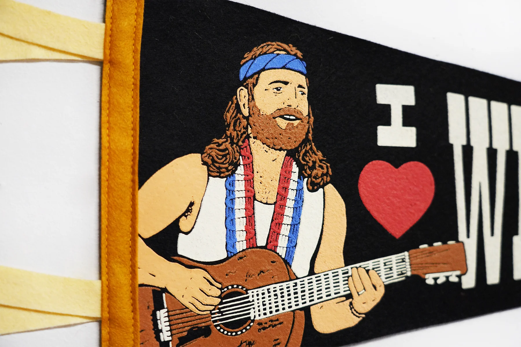 I Heart Willie Nelson Pennant • Willie Nelson x Oxford Pennant - Image 3