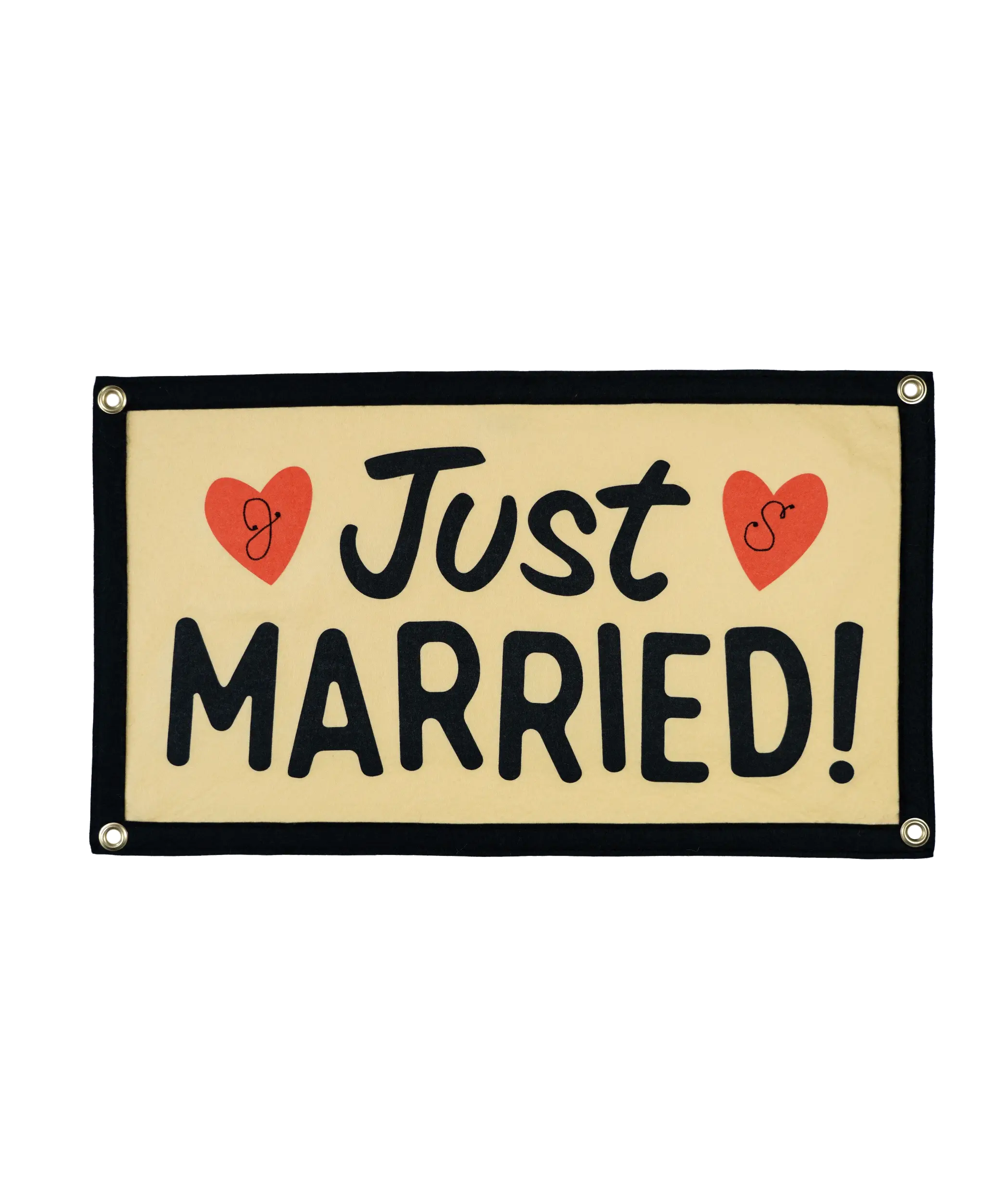 Just Married Camp Flag