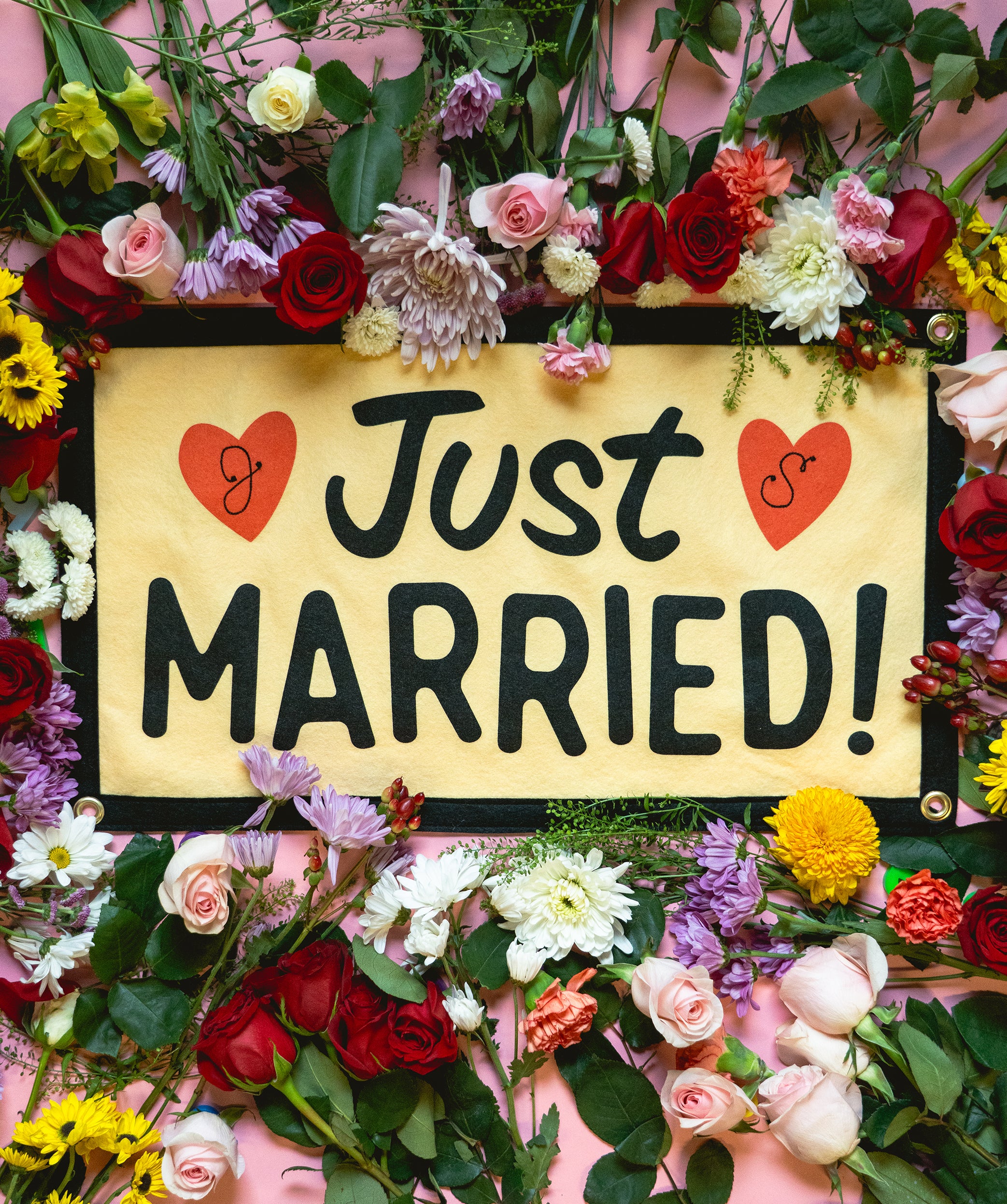 Just Married Camp Flag - Image 2